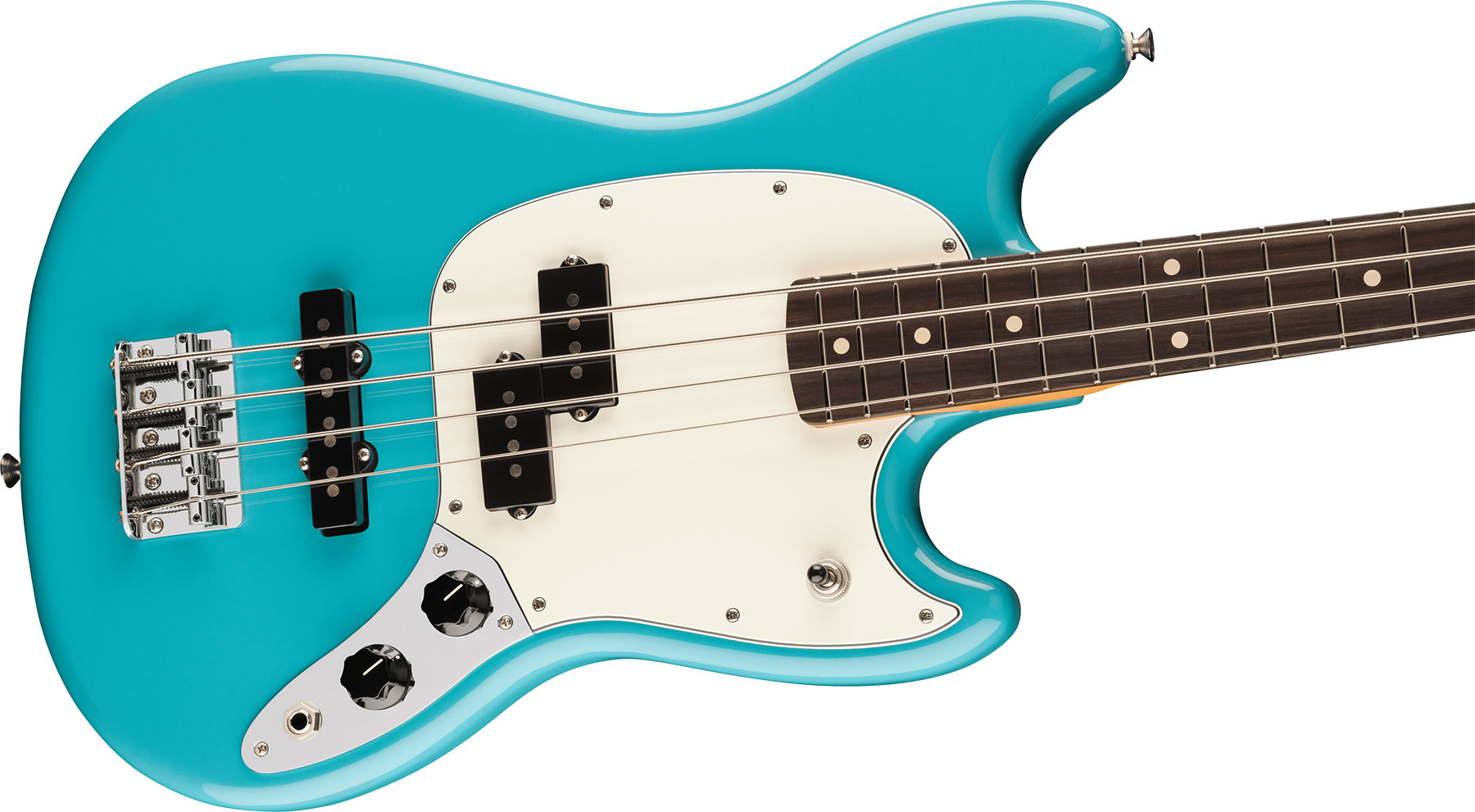 Fender Mustang Bass Pj Player Ii Mex Rw - Aquatone Blue - Solid body elektrische bas - Variation 2