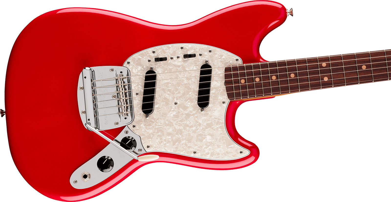 Fender Mustang Mid 60s Vintera 3 Mex Shsc 2s Trem Rw - Dakota Red - Retro-rock elektrische gitaar - Variation 2
