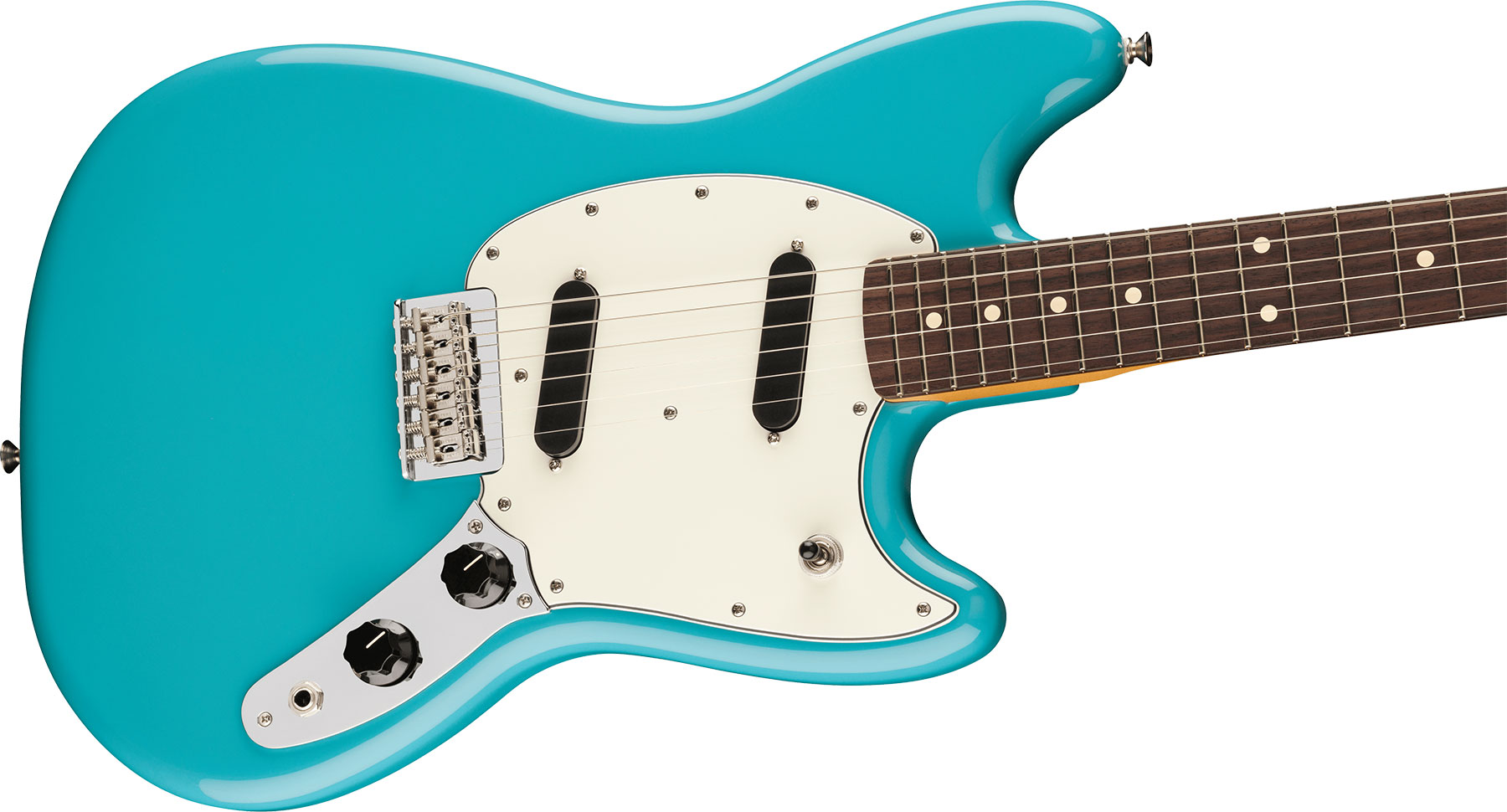 Fender Mustang Player Ii Mex 2s Ht Rw - Aquatone Blue - Retro-rock elektrische gitaar - Variation 2