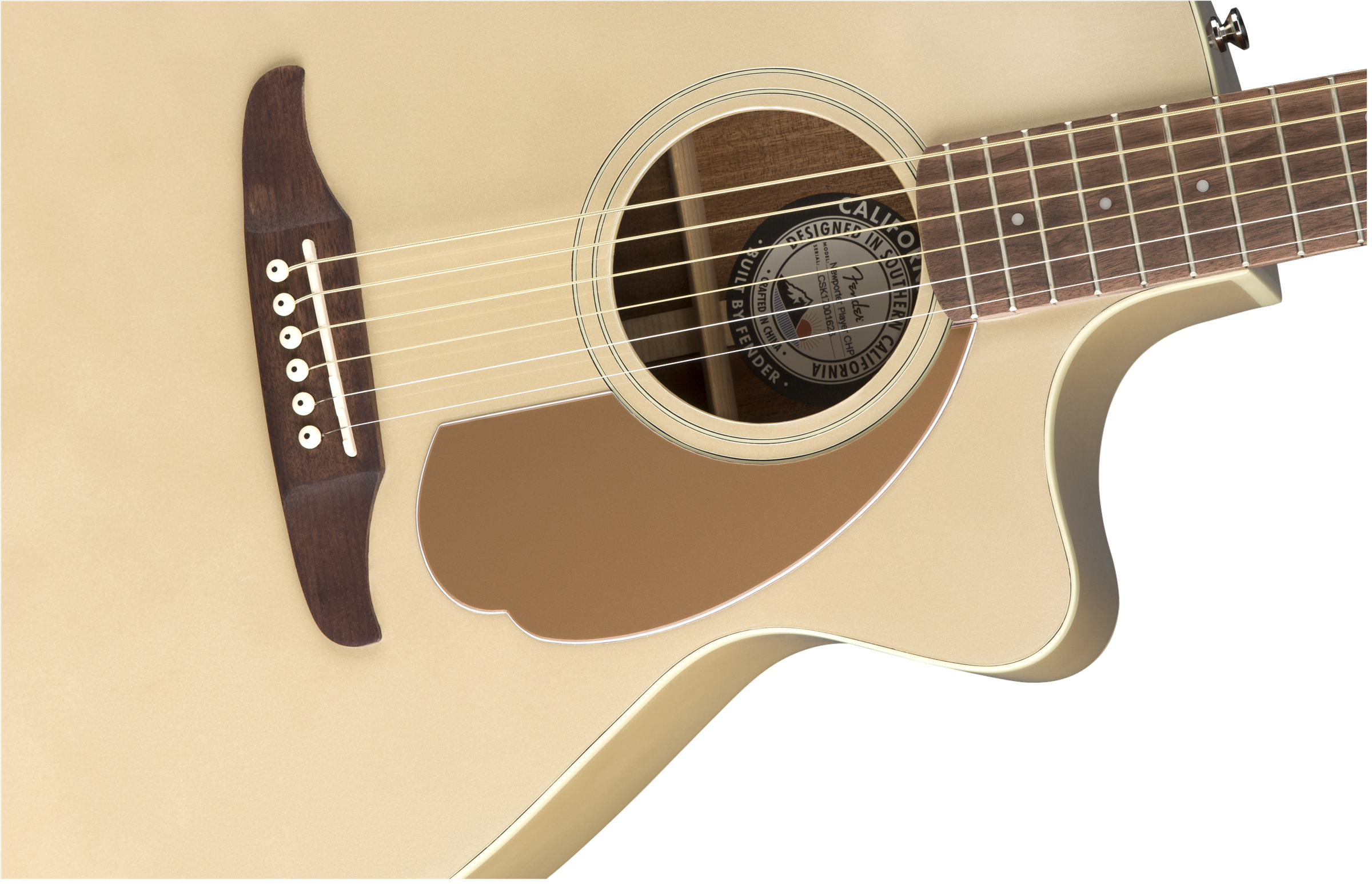 Fender Newporter Player Auditorium Cw Epicea Acajou Wal - Champagne - Elektro-akoestische gitaar - Variation 3