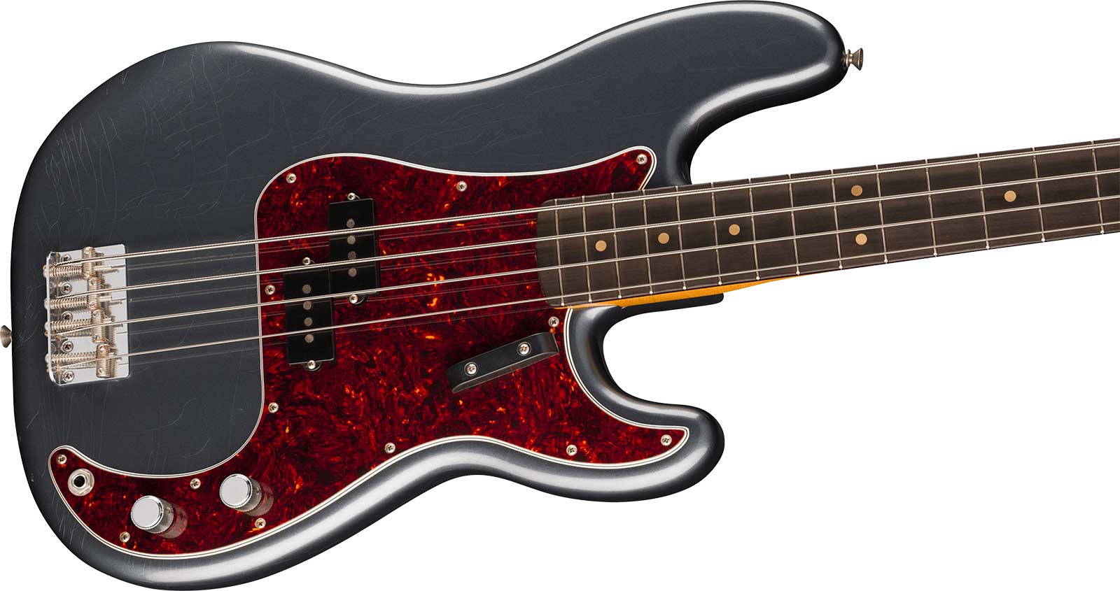 Fender Precision Bass 60s Road Worn Vintera 2 Ltd Mex Rw - Charcoal Frost Metallic - Solid body elektrische bas - Variation 2