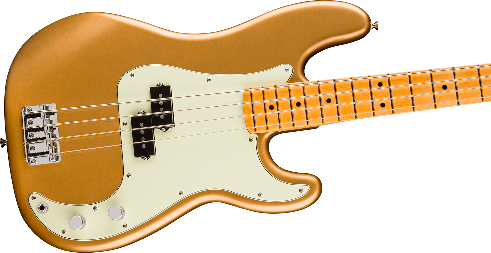 Fender Precision Bass Player Ii 75th Ann. Mex Ht 2s Mn - Aztec Gold - Solid body elektrische bas - Variation 2