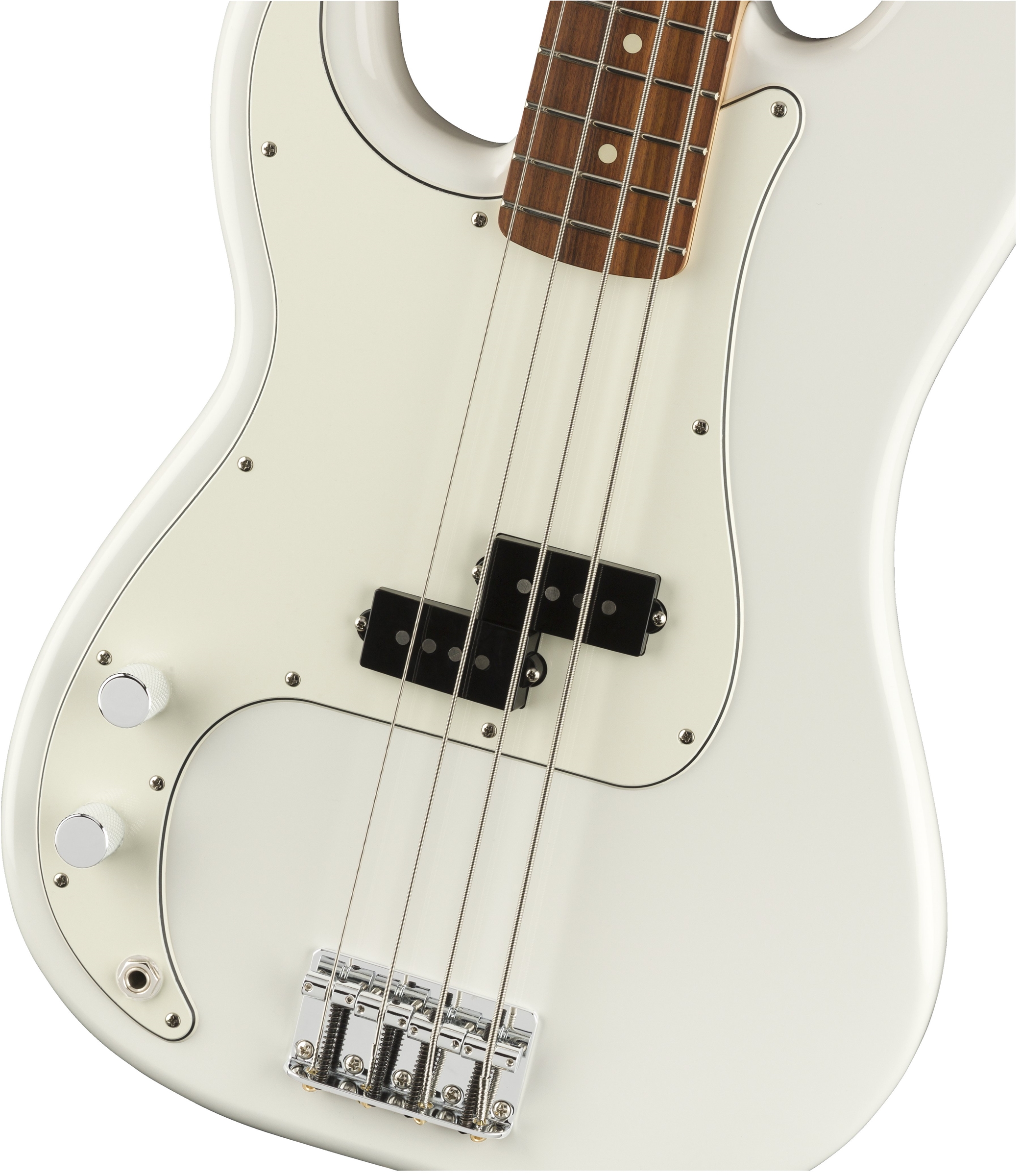 Fender Precision Bass Player Lh Gaucher Mex Pf - Polar White - Solid body elektrische bas - Variation 2