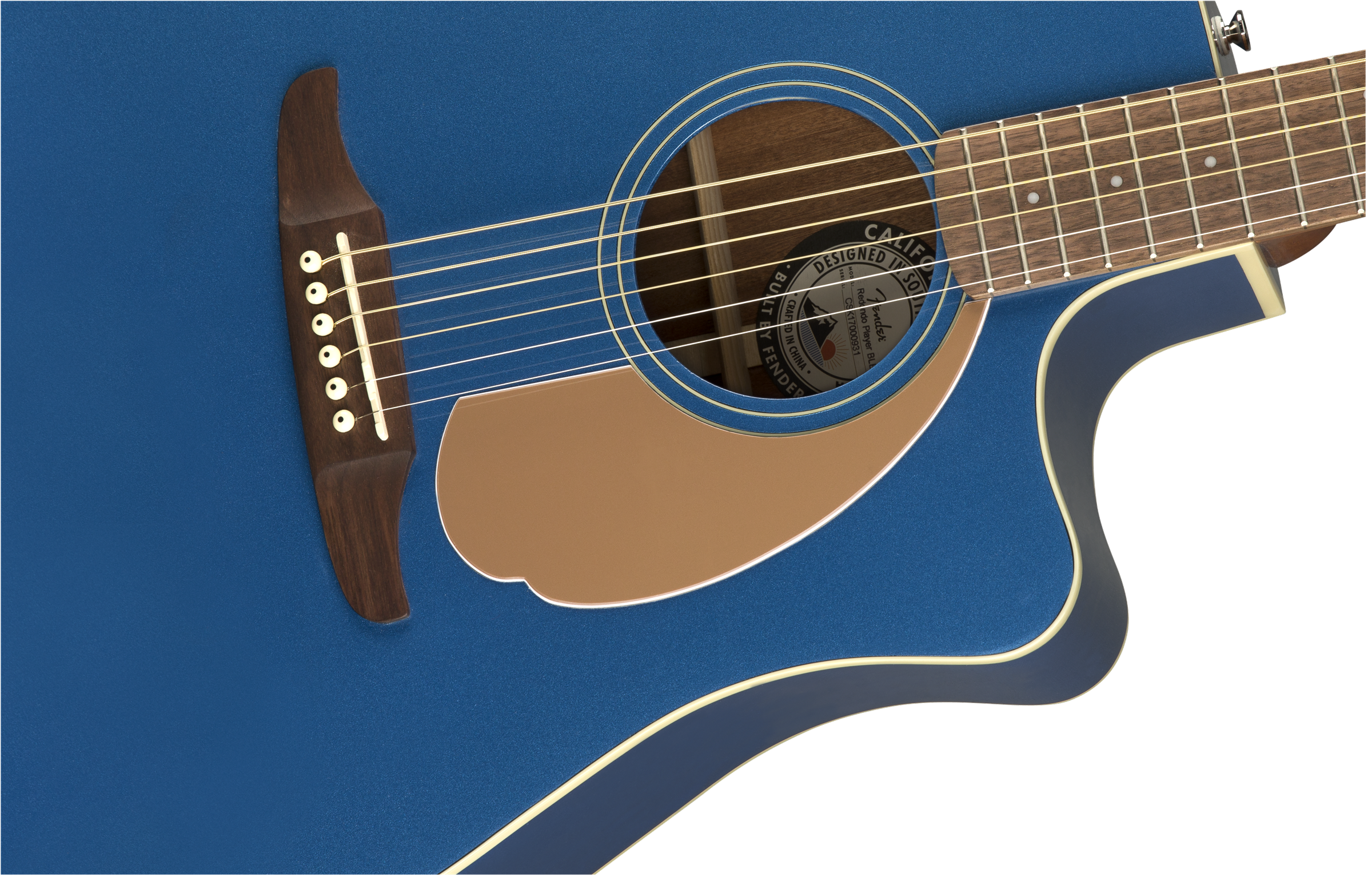Fender Redondo California Player Dreadnought Cw Epicea Acajou Pau - Belmont Blue - Elektro-akoestische gitaar - Variation 2