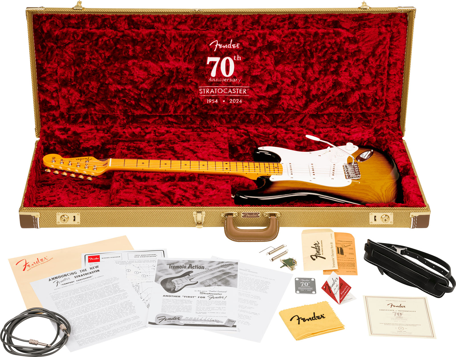 Fender Strat 1954 70th Anniversary American Vintage Ii Ltd Usa 3s Trem Mn - 2-color Sunburst - Elektrische gitaar in Str-vorm - Variation 4