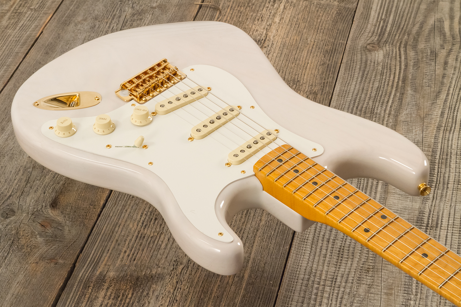 Fender Strat 1957 American Vintage Ii Ltd Usa 3s Trem Mn - White Blonde - Elektrische gitaar in Strat vorm - Variation 2