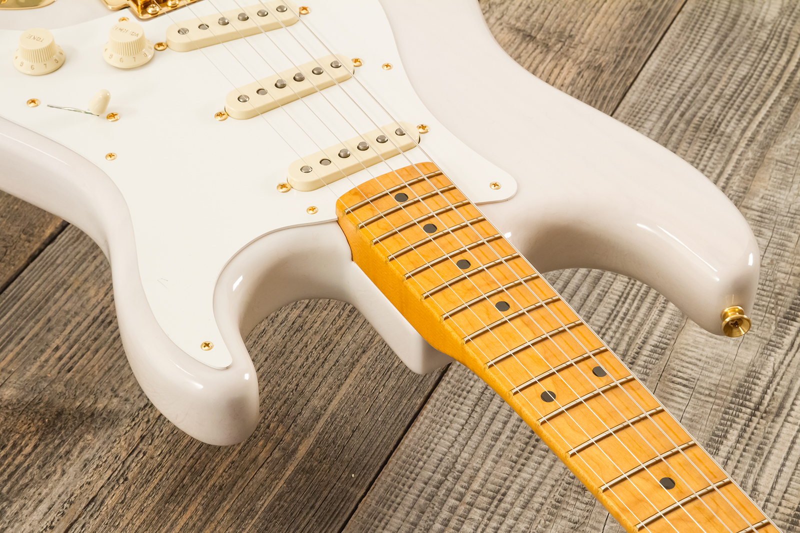 Fender Strat 1957 American Vintage Ii Ltd Usa 3s Trem Mn - White Blonde - Elektrische gitaar in Strat vorm - Variation 5