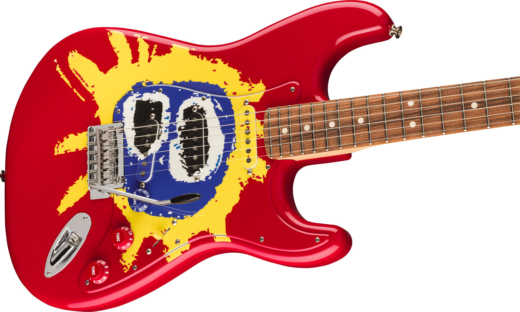 Fender Strat 30th Anniversary Screamadelica Ltd Mex 3s Trem Pf - Red Blue Yellow - Elektrische gitaar in Str-vorm - Variation 2