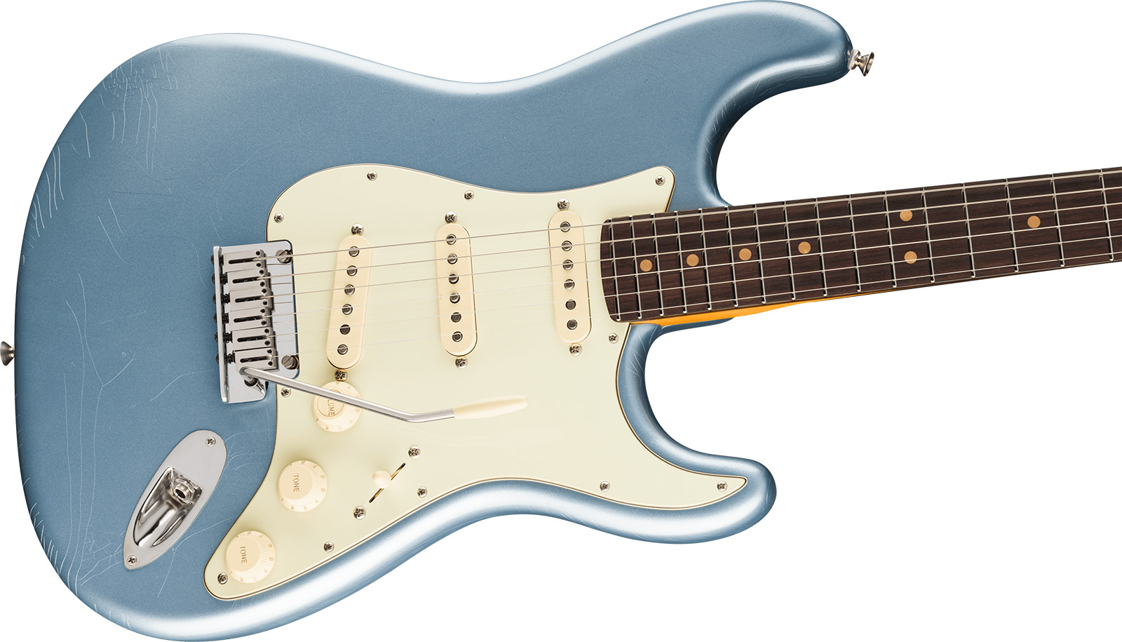 Fender Strat 60s American Ultra Luxe Usa 3s Trem Rw - Ice Blue Metallic - Elektrische gitaar in Strat vorm - Variation 2