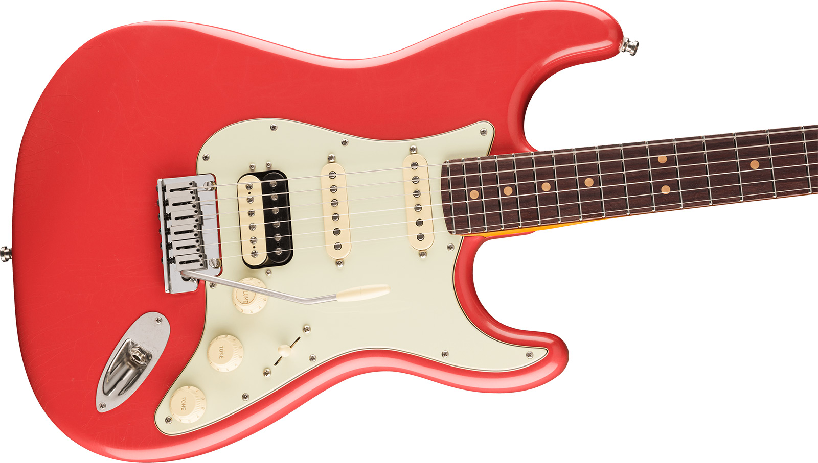 Fender Strat 60s Hss American Ultra Luxe Usa 3s Trem Rw - Fiesta Red - Elektrische gitaar in Strat vorm - Variation 2