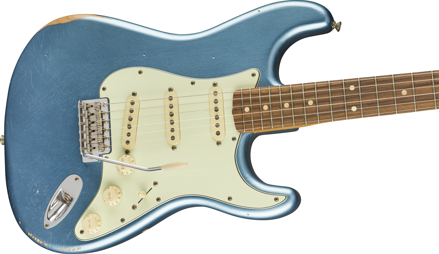 Fender Strat 60s Road Worn Mex Pf - Lake Placid Blue - Elektrische gitaar in Str-vorm - Variation 2