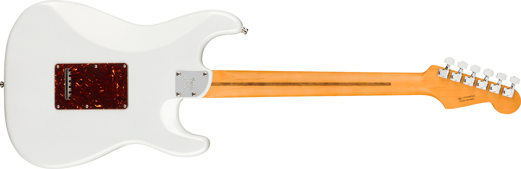 Fender Strat American Ultra Lh Gaucher Usa Rw +etui - Arctic Pearl - Linkshandige elektrische gitaar - Variation 1