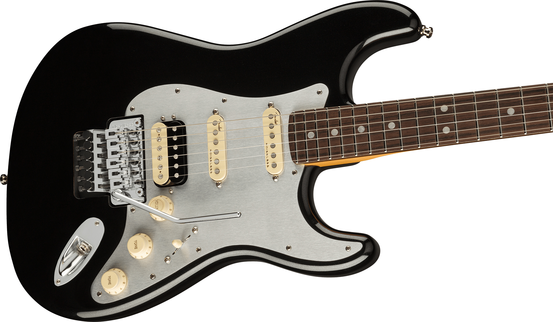 Fender Strat American Ultra Luxe Hss Floyd Rose Usa Fr Rw +etui - Mystic Black - Elektrische gitaar in Str-vorm - Variation 2