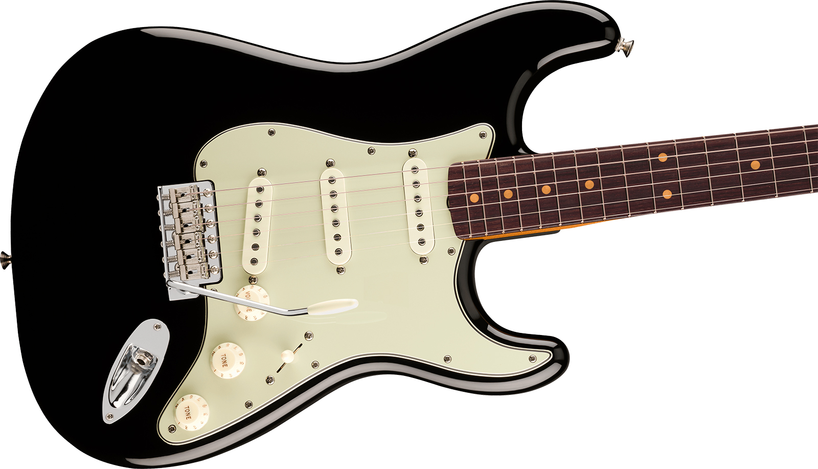 Fender Strat Early 60s Vintera 3 Mex 3s Trem Rw - Black - Elektrische gitaar in Strat vorm - Variation 2