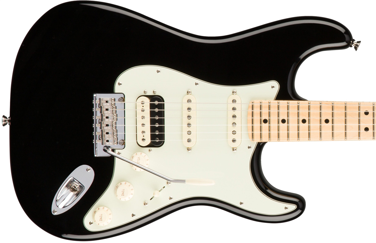 Fender Strat Hss Shawbucker American Professional Usa Mn - Black - Elektrische gitaar in Str-vorm - Variation 1