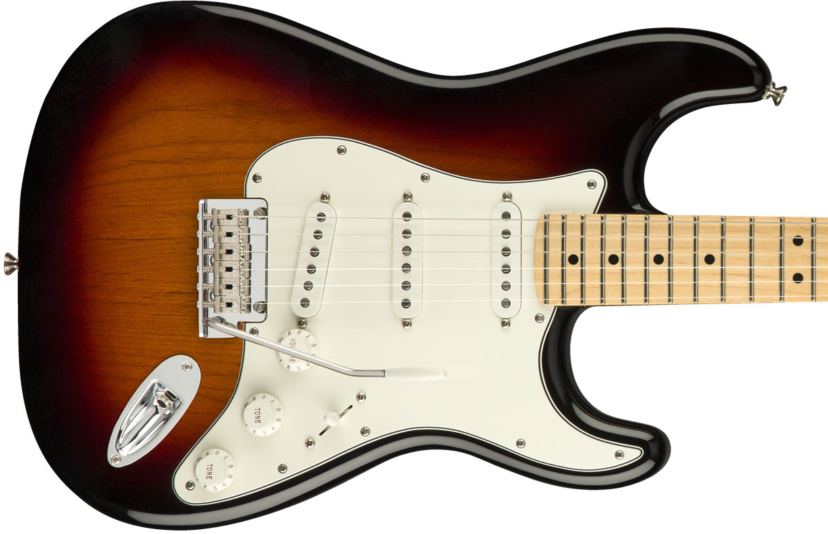 Fender Strat Player Lh Gaucher Mex Sss Mn - 3-color Sunburst - Linkshandige elektrische gitaar - Variation 1