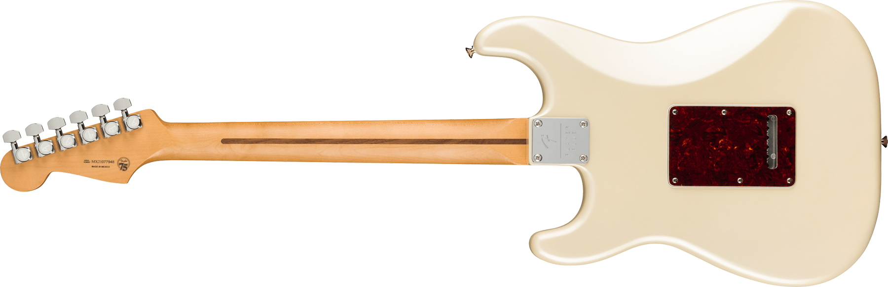 Fender Strat Player Plus Lh Mex Gaucher 3s Trem Mn - Olympic Pearl - Linkshandige elektrische gitaar - Variation 1