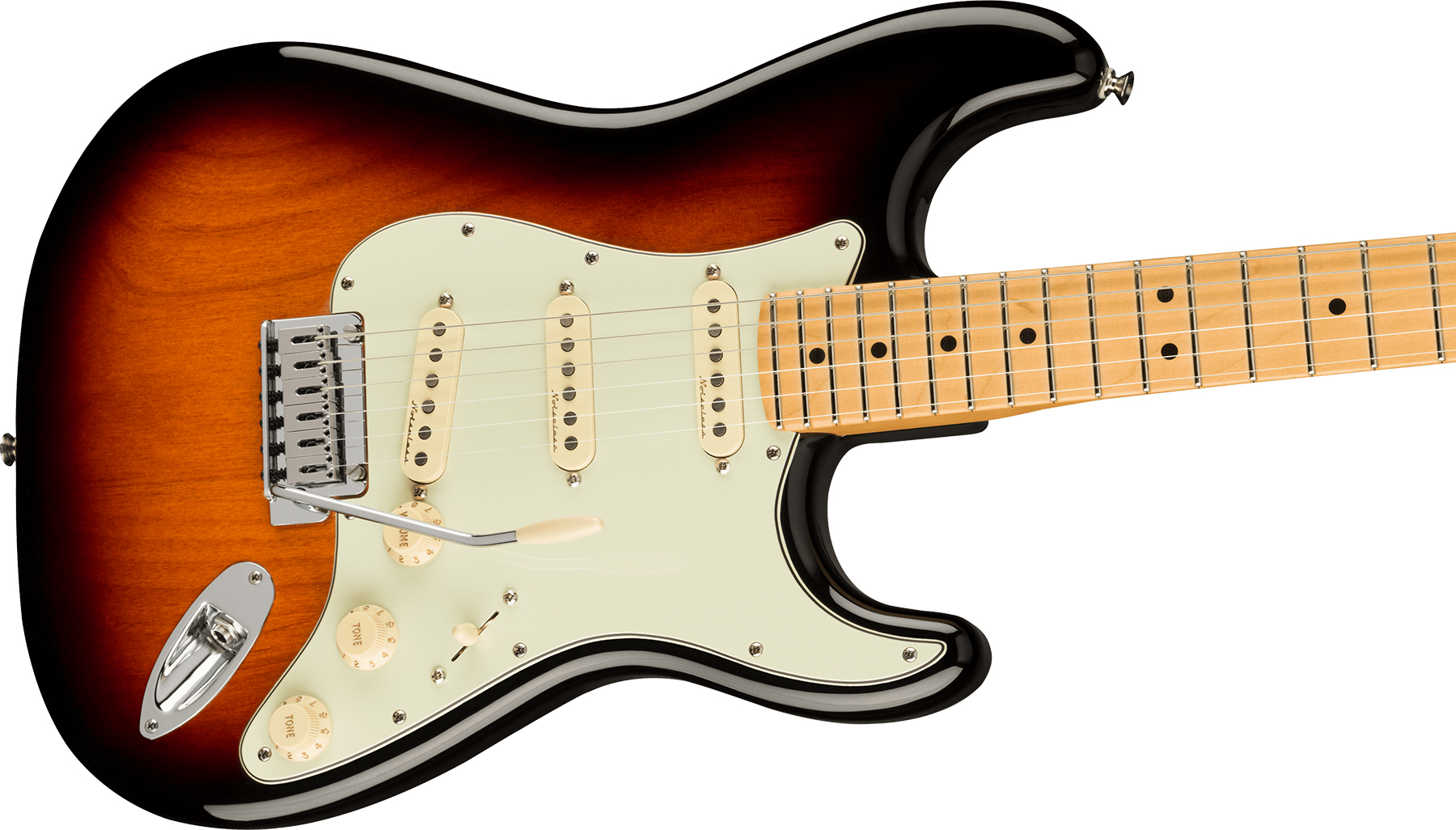 Fender Strat Player Plus Lh Mex Gaucher 3s Trem Mn - 3-color Sunburst - Linkshandige elektrische gitaar - Variation 2