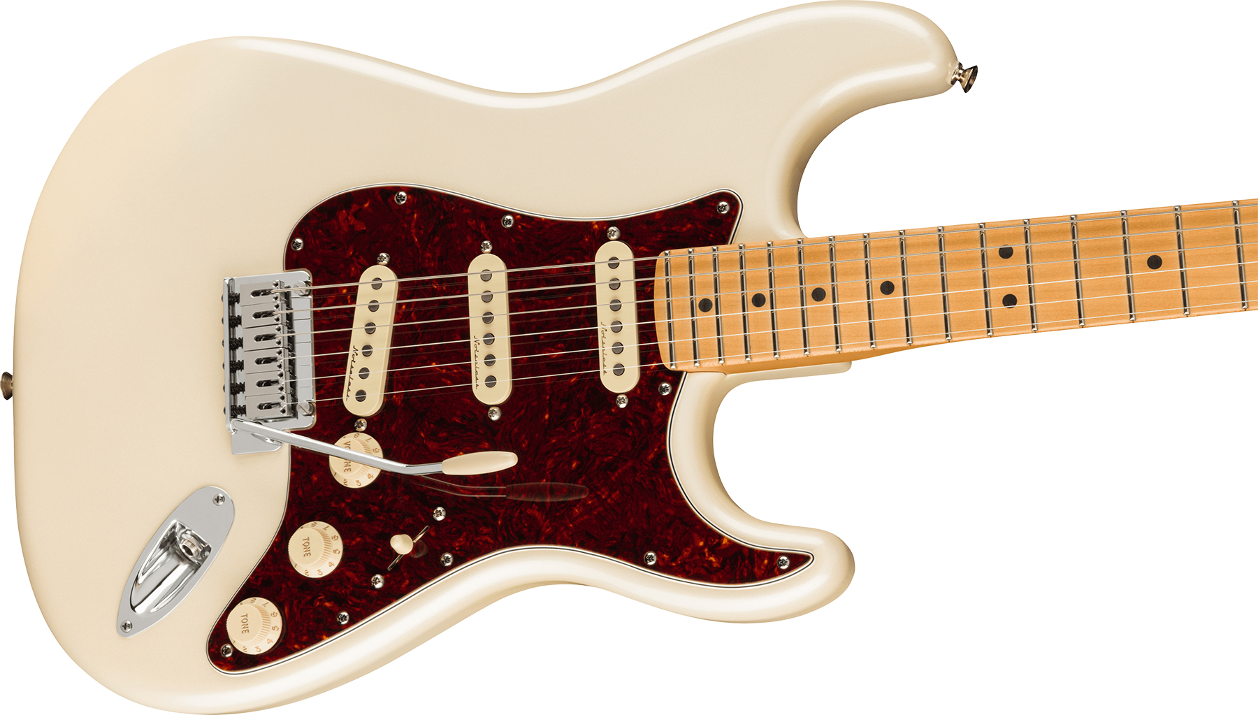 Fender Strat Player Plus Lh Mex Gaucher 3s Trem Mn - Olympic Pearl - Linkshandige elektrische gitaar - Variation 2