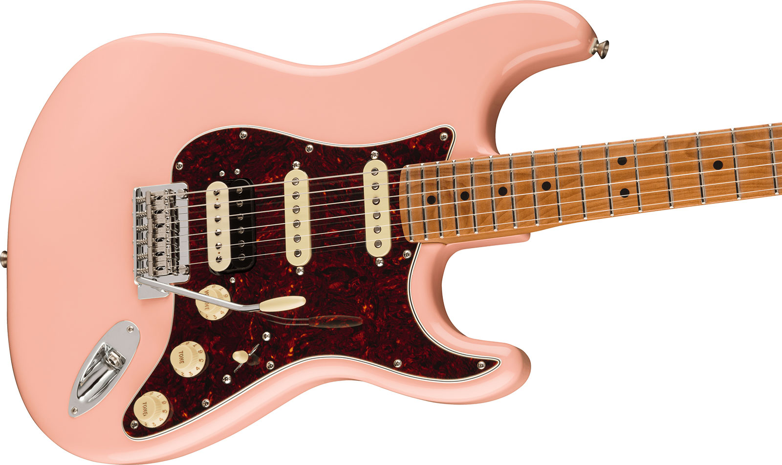 Fender Strat Player Roasted Neck Ltd Mex Hss Trem Mn - Shell Pink - Elektrische gitaar in Str-vorm - Variation 2