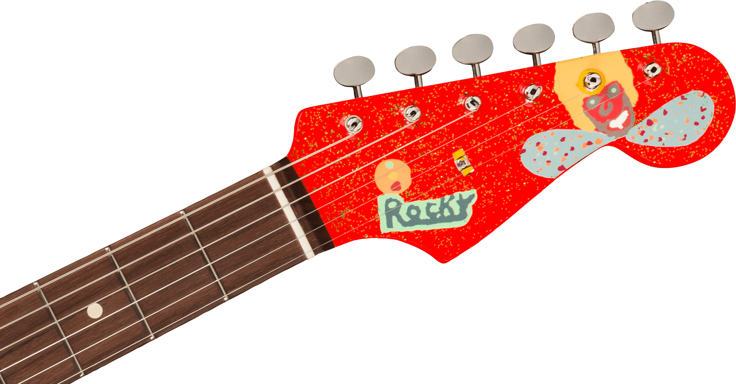 Fender Stratocaster Mex George Harrison Rocky Trem 3s Rw - Hand Painted Rocky Artwork Over Sonic Blue - Elektrische gitaar in Str-vorm - Variation 4