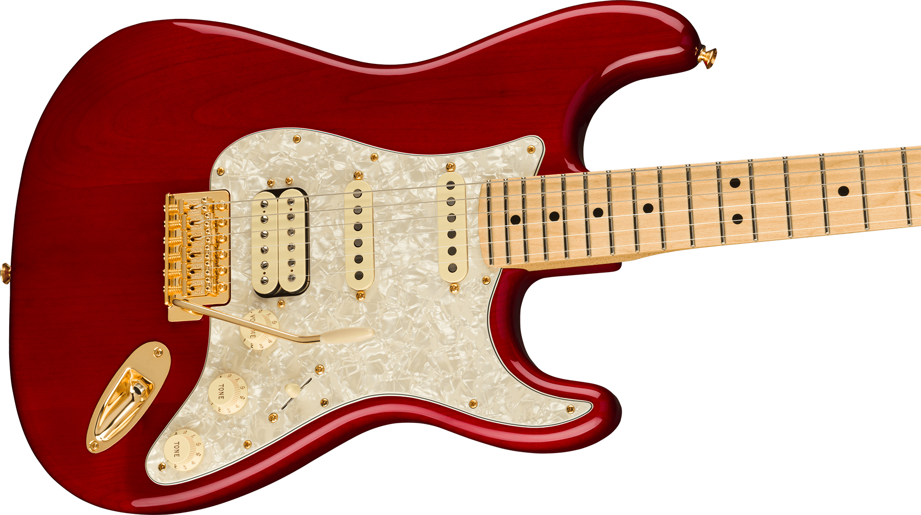 Fender Tash Sultana Strat Signature Mex Hss Mn - Transparent Cherry - Elektrische gitaar in Str-vorm - Variation 2