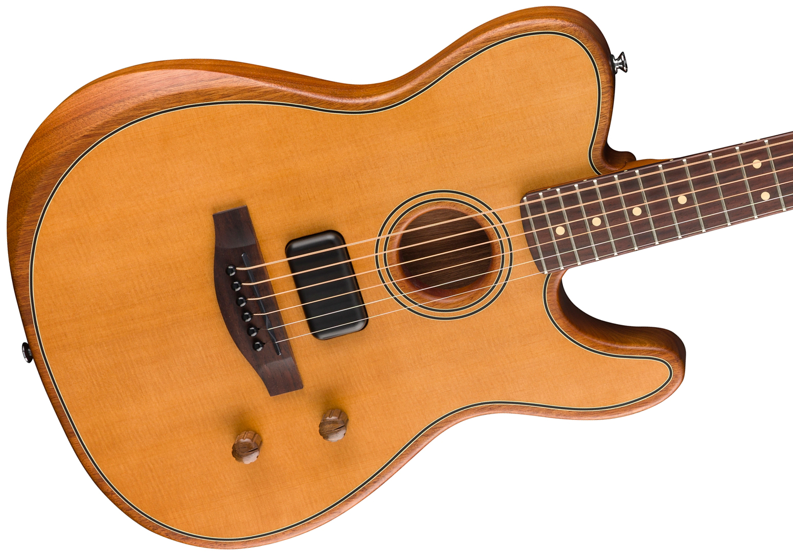 Fender Tele Acoustasonic Standard Ind Epicea Nyatoh Rw - Aged Natural - Volksgitaar - Variation 2