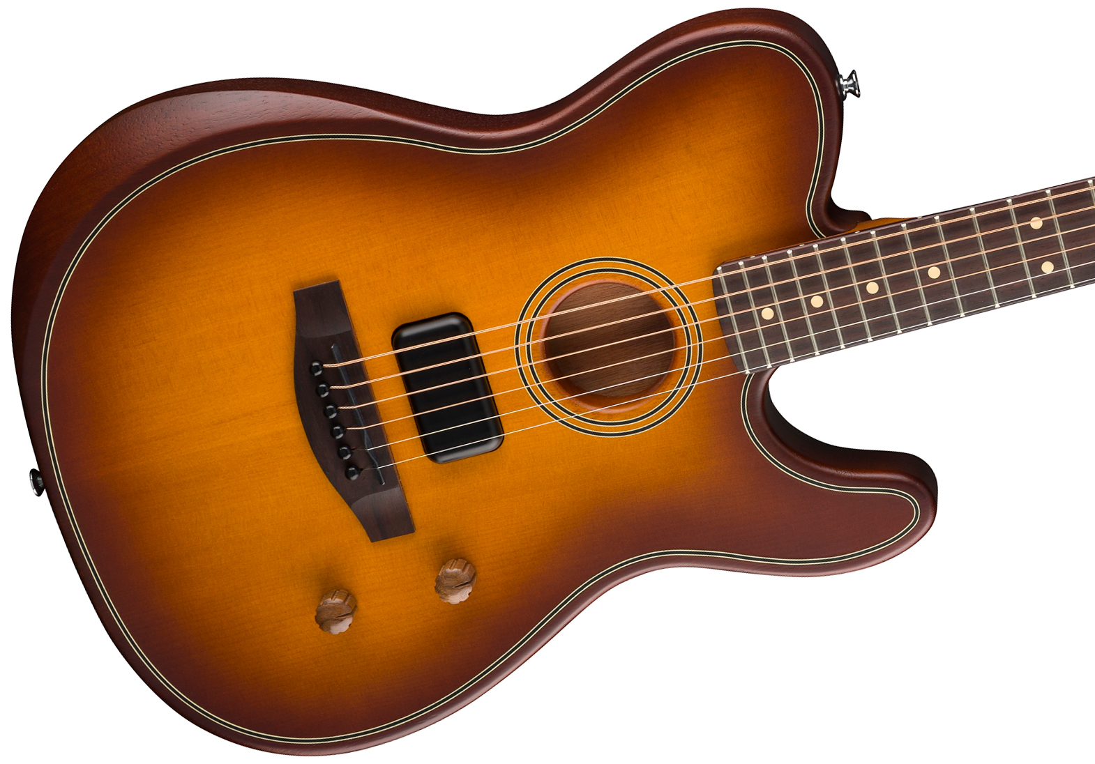 Fender Tele Acoustasonic Standard Ind Epicea Nyatoh Rw - Honey Burst - Volksgitaar - Variation 2