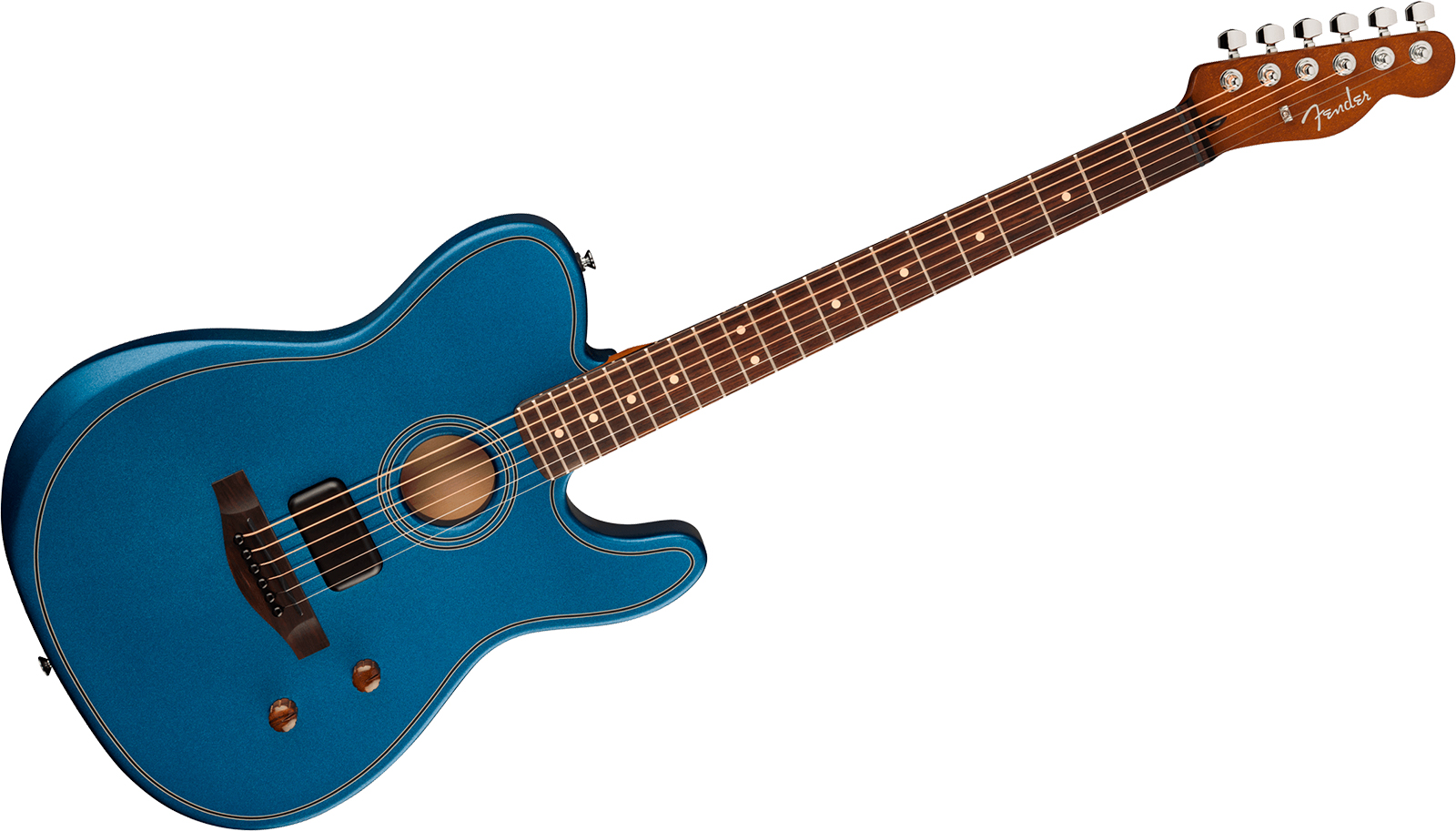 Fender Tele Acoustasonic Standard Ltd Ind Epicea Nyatoh Rw - Lake Placid Blue - Folk gitaar - Variation 1