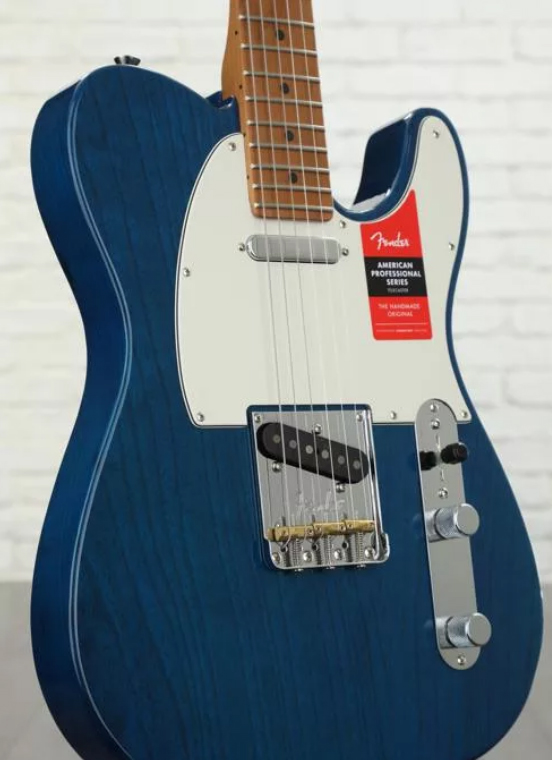 Fender Tele American Professional Roasted Neck Ltd 2020 Usa Mn - Sapphire Blue Transparent - Televorm elektrische gitaar - Variation 1
