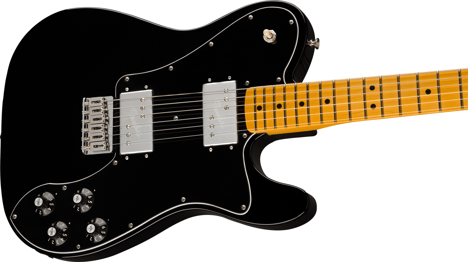 Fender Tele Deluxe 1975 American Vintage Ii Usa 2h Ht Mn - Black - Televorm elektrische gitaar - Variation 2