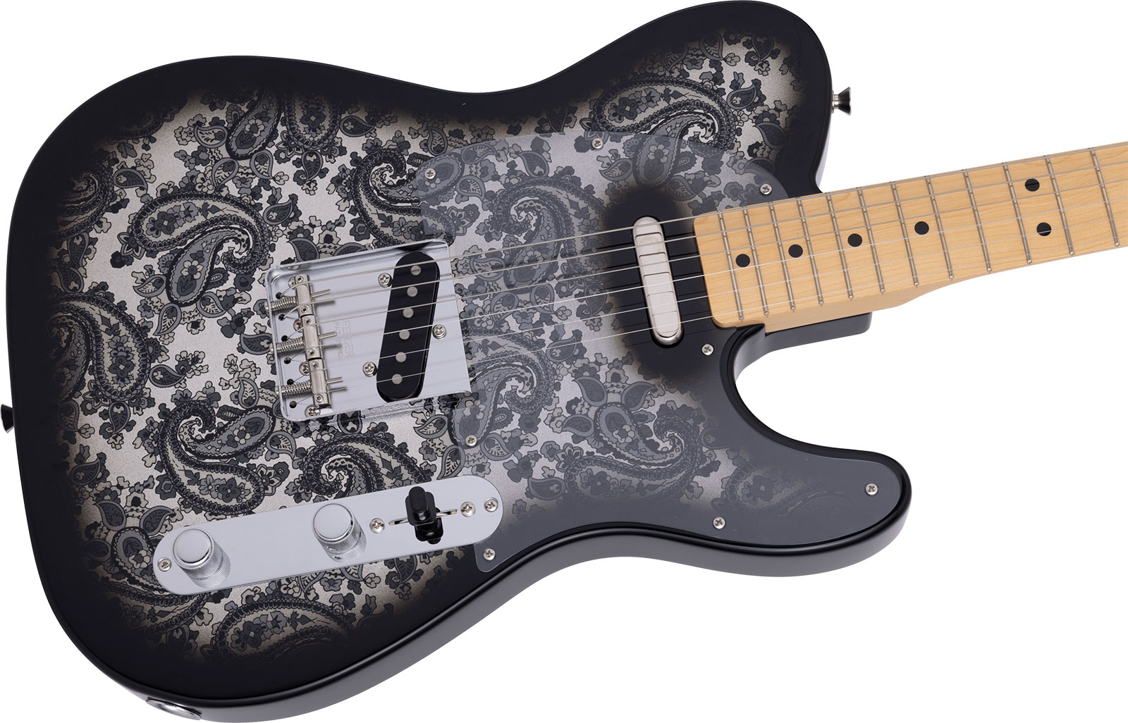 Fender Tele Ltd Jap 2s Ht Mn - Black Paisley - Televorm elektrische gitaar - Variation 2