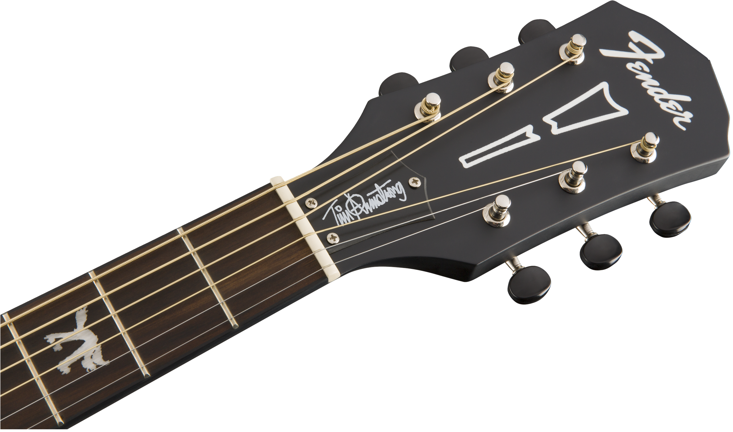 Fender Tim Armstrong Hellcat Epicea Acajou Wal - Checkerboard White/black - Elektro-akoestische gitaar - Variation 4