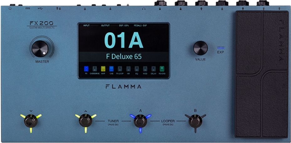 Flamma Fx200 Guitar Multi Effects Galaxy Blue - Multieffecten Pedaal voor Electrische Gitaar - Main picture