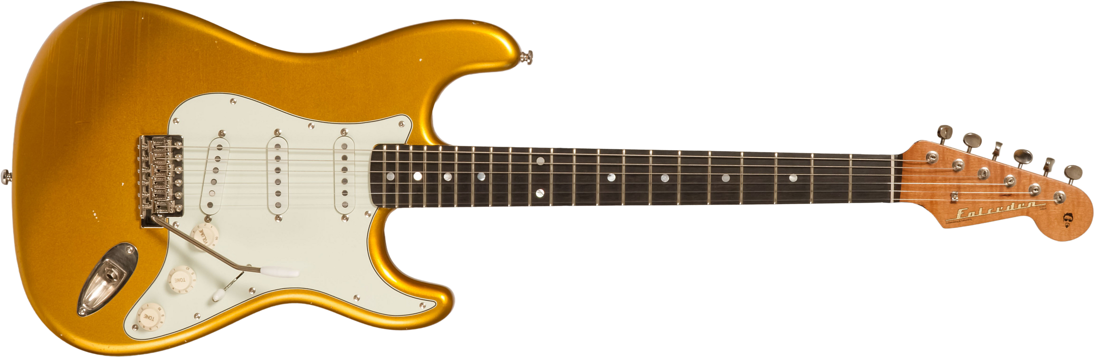 Folreden Guitars Custom Order Strat 3s Trem Rw #090815 - Relic Golden Yellow Sparkle - Elektrische gitaar in Str-vorm - Main picture