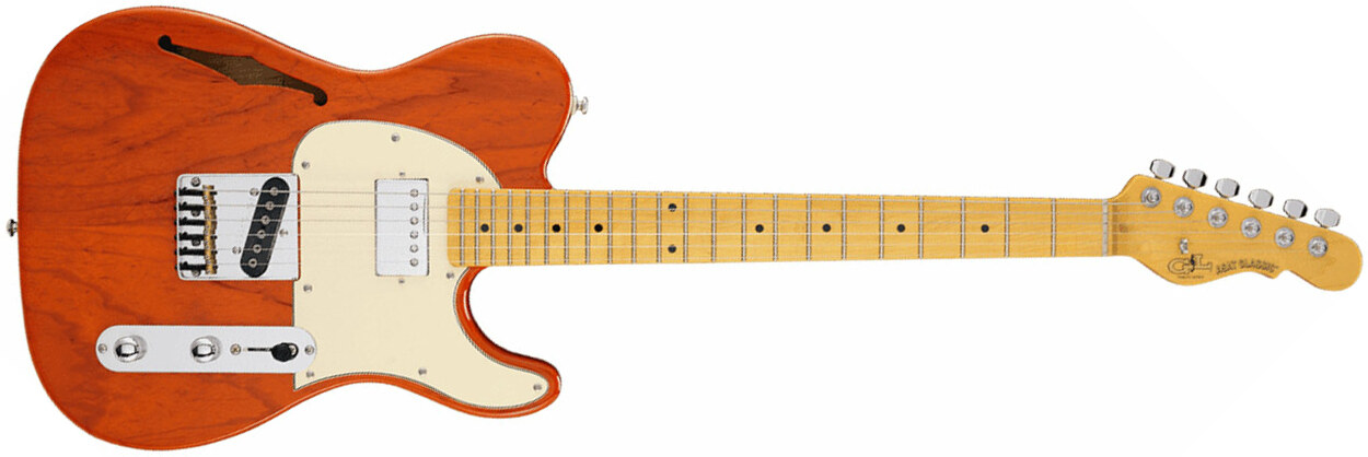 G&l Asat Classic Bluesboy Semi-hollow Tribute Hs Ht Mn - Clear Orange - Semi hollow elektriche gitaar - Main picture