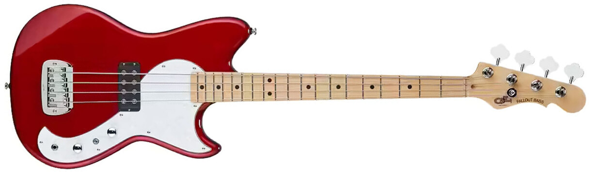 G&l Fallout Shortscale Bass Tribute Shsc Rw - Candy Apple Red - Solid body elektrische bas - Main picture