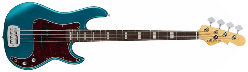 G&l Lb100 Tribute Rw - Emerald Blue Metallic - Solid body elektrische bas - Main picture