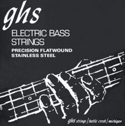 Elektrische bassnaren Ghs Bass (4) Stainless Steel Precision Flatwound 45-105 - Set van 4 snaren