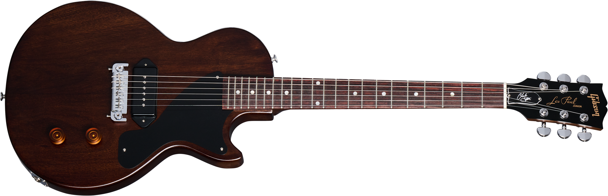 Gibson Charlie Starr Les Paul Junior Ltd Signature 1p90 Ht Rw - Dark Walnut - Kenmerkende elektrische gitaar - Main picture