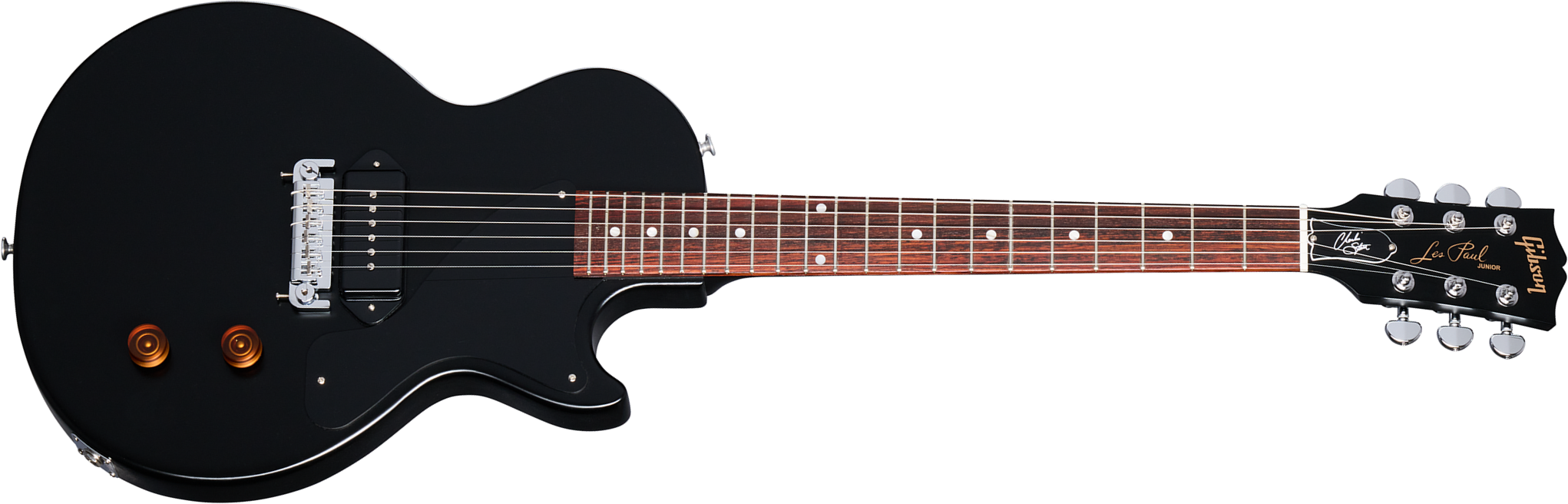Gibson Charlie Starr Les Paul Junior Ltd Signature 1p90 Ht Rw - Ebony Satin - Enkel gesneden elektrische gitaar - Main picture