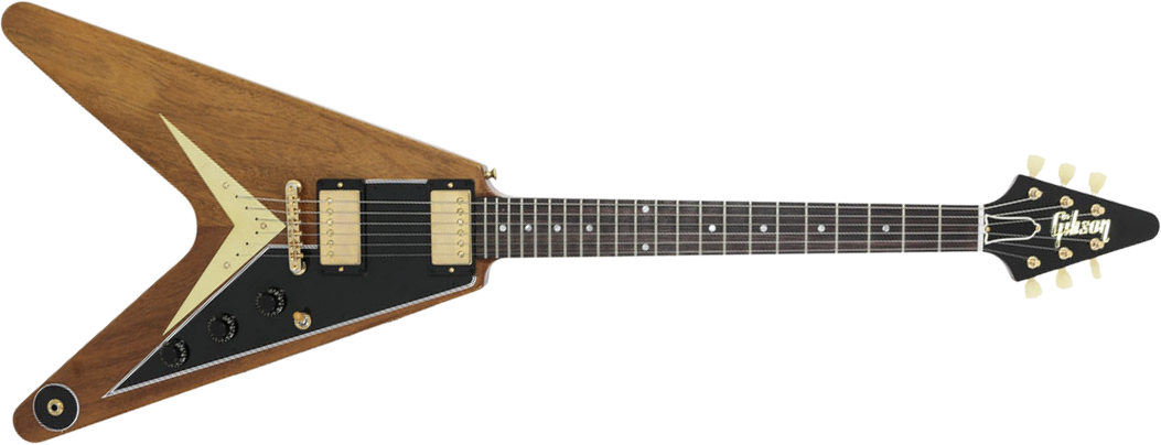 Gibson Custom Shop 1958 Flying V Reissue 2h Ht Rw - Vos Walnut - Retro-rock elektrische gitaar - Main picture