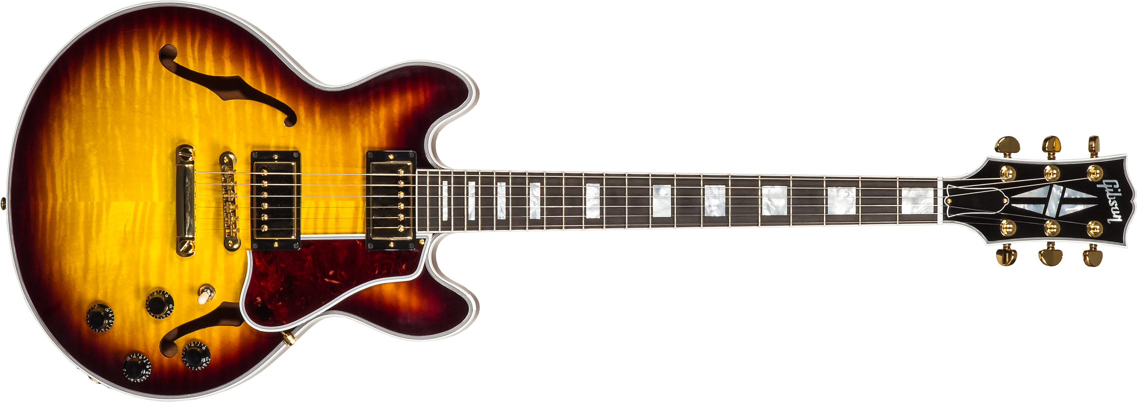 Gibson Custom Shop Cs-356 2h Ht Eb #cs201786 - Vintage Sunburst - Semi hollow elektriche gitaar - Main picture