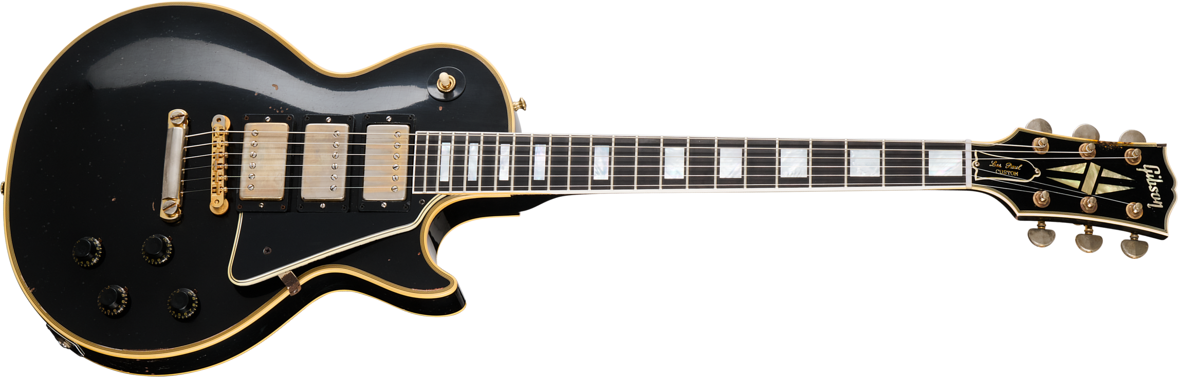 Gibson Custom Shop Eric Clapton Les Paul Custom 1958 Signature 2h Ht Eb - Murphy Lab Ebony - Kenmerkende elektrische gitaar - Main picture