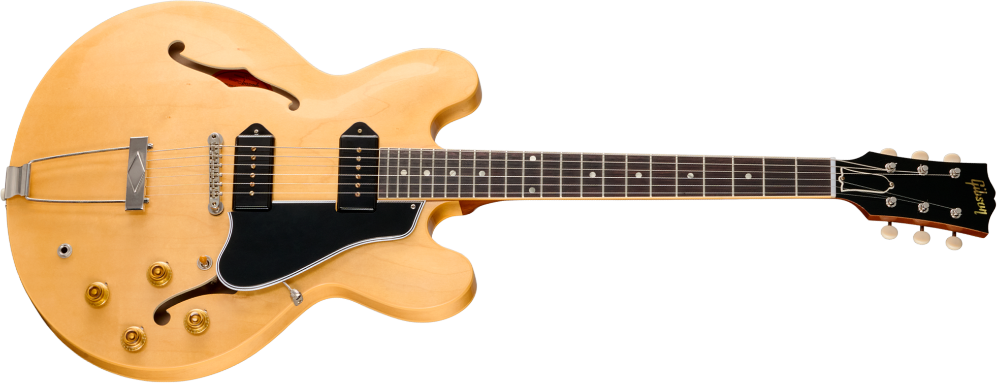Gibson Custom Shop Es330 1959 Reissue Historic 2s P90 Ht Rw - Vintage Natural (vos Hardware) - Semi hollow elektriche gitaar - Main picture