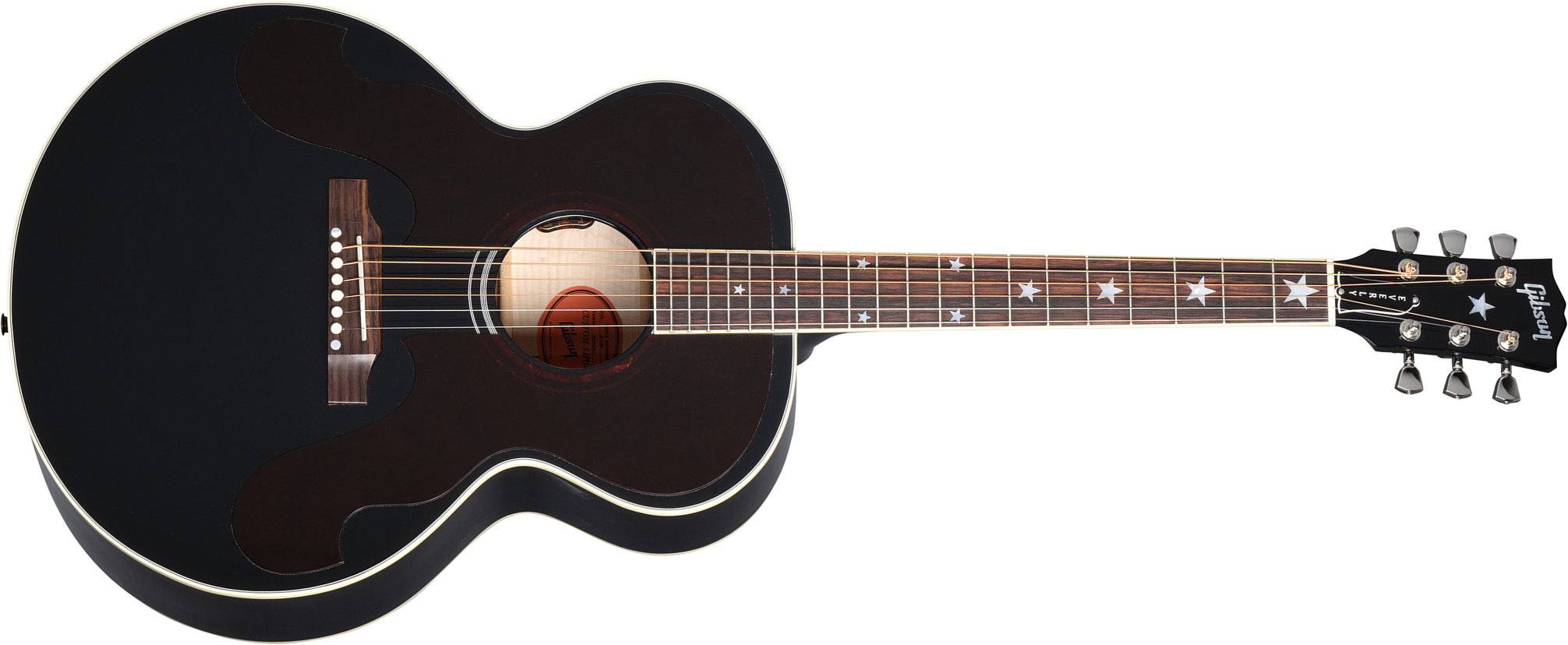 Gibson Custom Shop Everly Brothers J-180 Signature Jumbo Epicea Erable Rw - Ebony - Elektro-akoestische gitaar - Main picture
