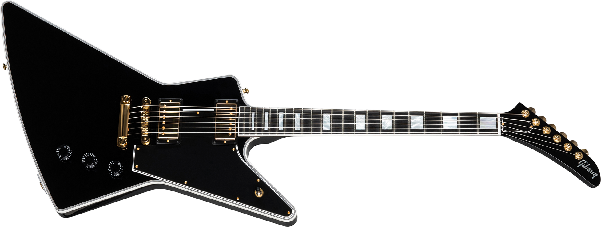 Gibson Custom Shop Explorer Custom 2019 2h Ht Eb - Ebony - Metalen elektrische gitaar - Main picture