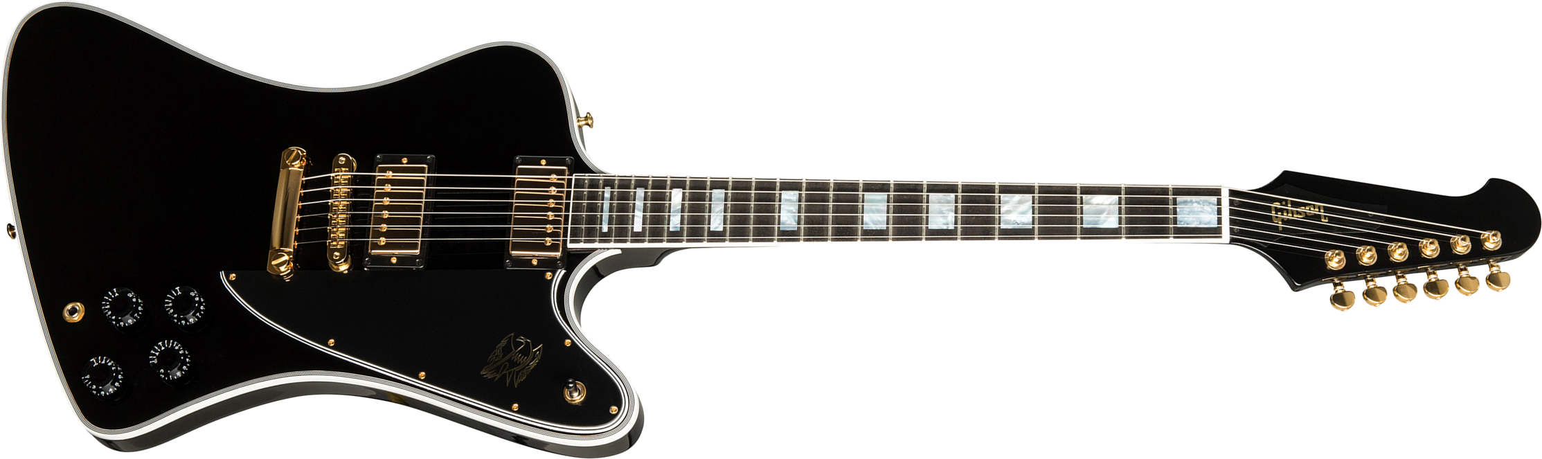 Gibson Custom Shop Firebird Custom 2019 2h Ht Eb - Ebony - Retro-rock elektrische gitaar - Main picture