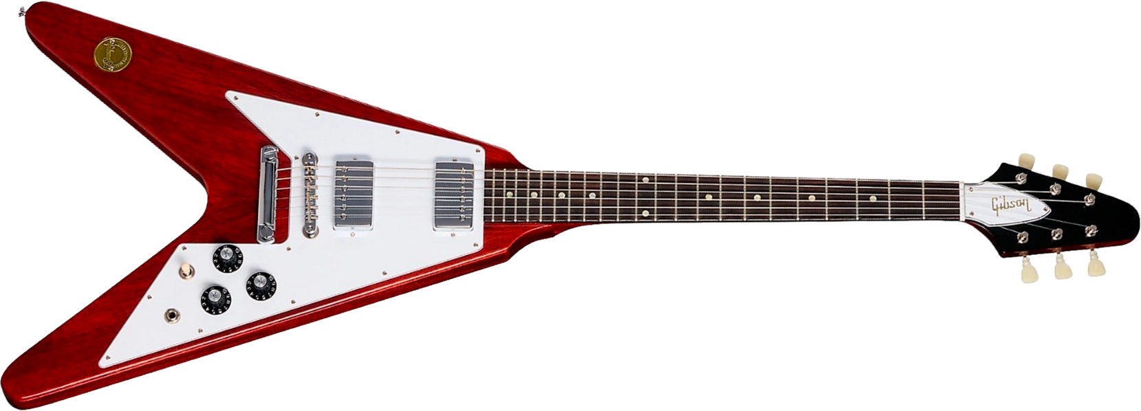 Gibson Custom Shop Flying V 1971 Reissue 2h Ht Rw - Medallion Cherry - Retro-rock elektrische gitaar - Main picture