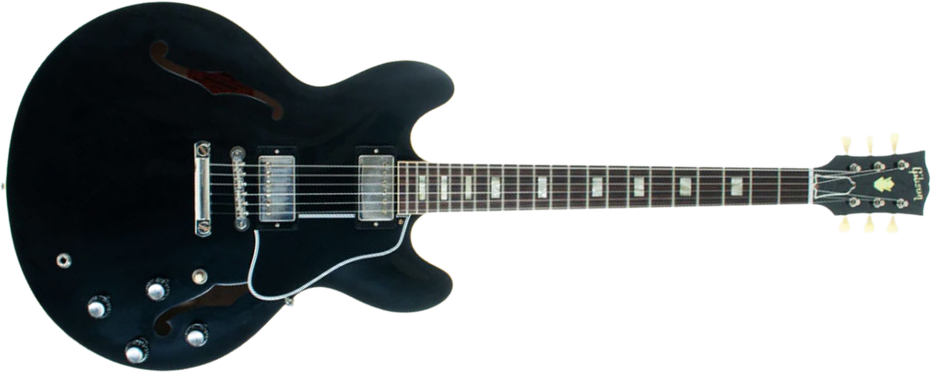 Gibson Custom Shop Historic Es-335 1964 Reissue 2h Ht Rw - Vos Ebony - Semi hollow elektriche gitaar - Main picture